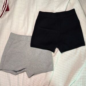 2 sweater mini hi-rise shorts